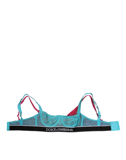 Dolce & Gabbana Blue Nylon Soft Cup Balconnet Bra Underwear – IT2 | S par Dolce & Gabbana | Disponible sur Sandy Store ByNet