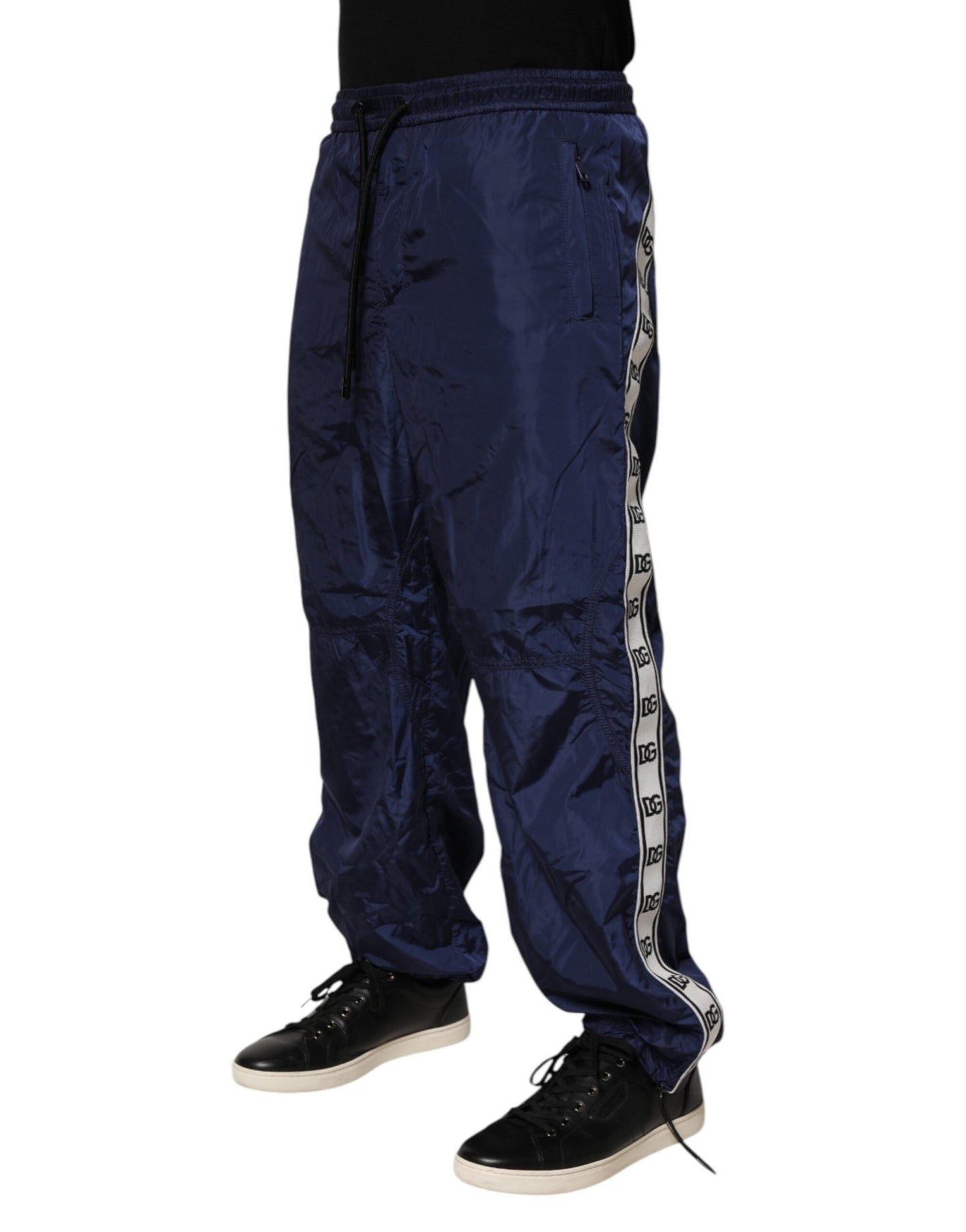Dolce & Gabbana Blue Nylon Straight Jogger Sweatpants Pants – IT44 | XS par Dolce & Gabbana | Disponible sur Sandy Store ByNet