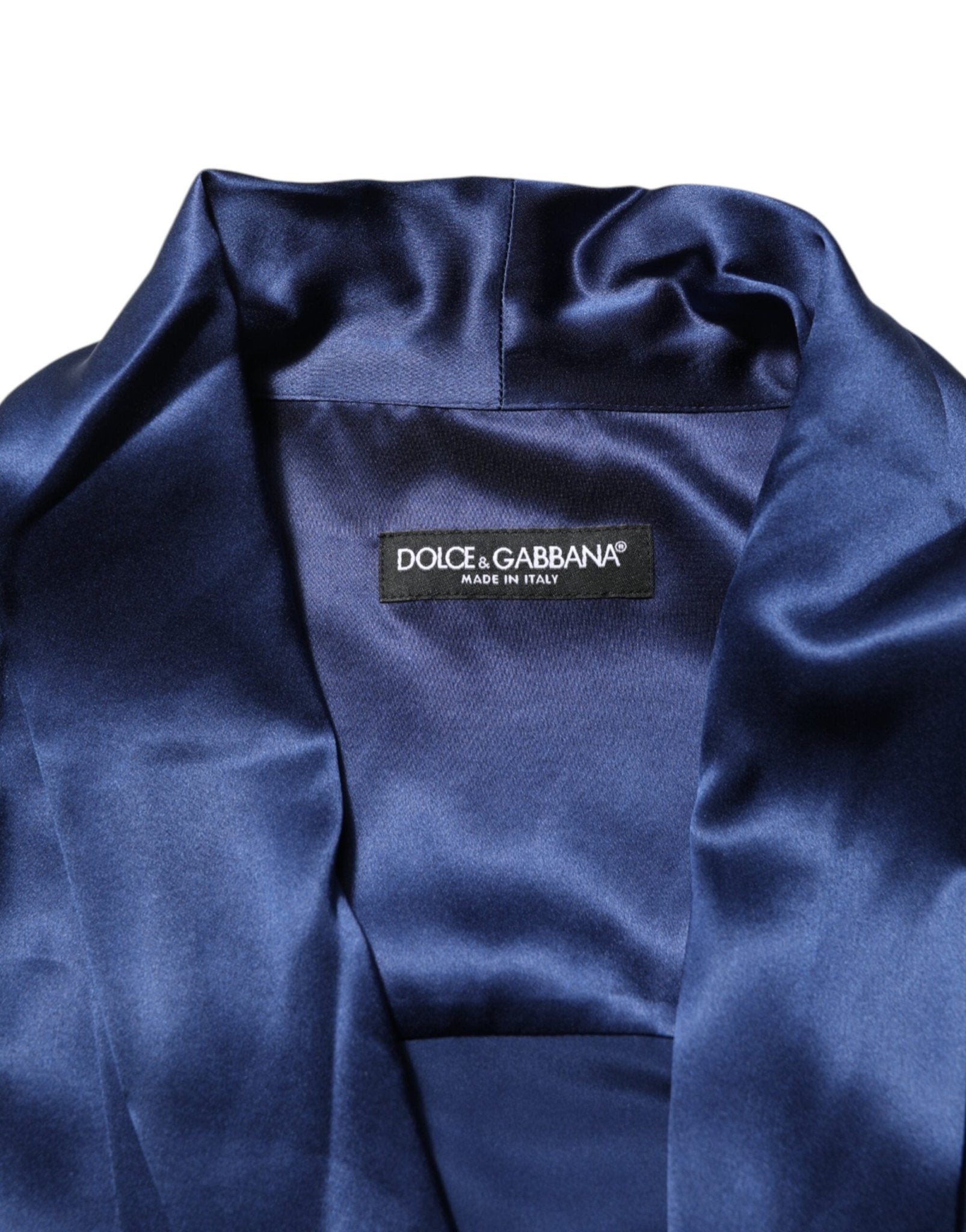 Dolce & Gabbana Blue Oversize Silk Satin Long Sleeves Shirt – IT38 | XS par Dolce & Gabbana | Disponible sur Sandy Store ByNet