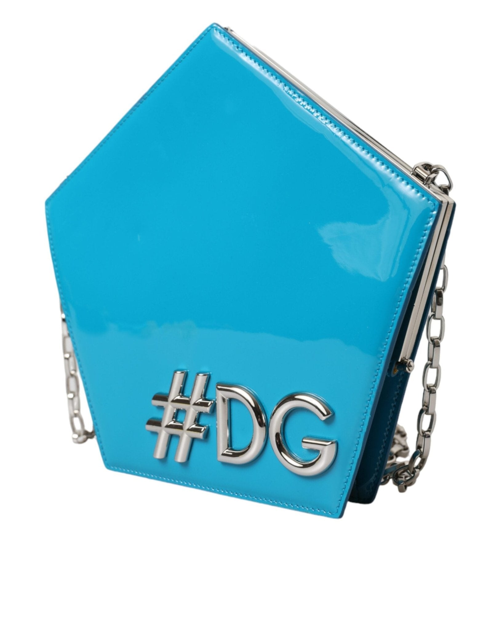 Dolce & Gabbana Blue Patent Leather Hashtag DG Shoulder Chain Flap Bag – par Dolce & Gabbana | Disponible sur Sandy Store ByNet