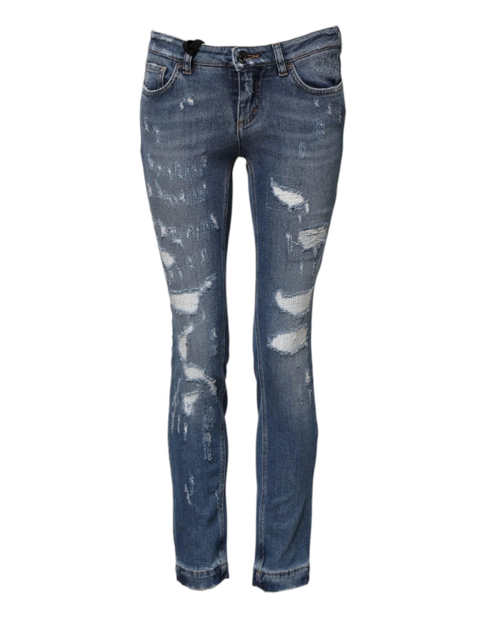 Dolce & Gabbana Blue PRETTY Tattered Skinny Denim Jeans – IT36|XXS par Dolce & Gabbana | Disponible sur Sandy Store ByNet