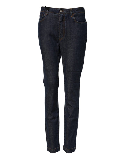 Dolce & Gabbana Blue Queen Patch AUDREY Mid Waist Denim Jeans – IT42|M par Dolce & Gabbana | Disponible sur Sandy Store ByNet