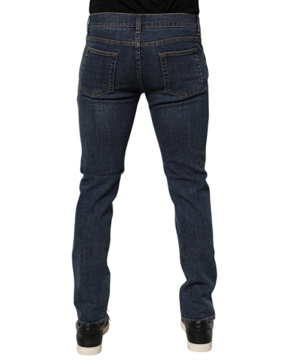 Dolce & Gabbana Blue Rabbit Embroidery Slim Men Denim Jeans – IT48 | M par Dolce & Gabbana | Disponible sur Sandy Store ByNet