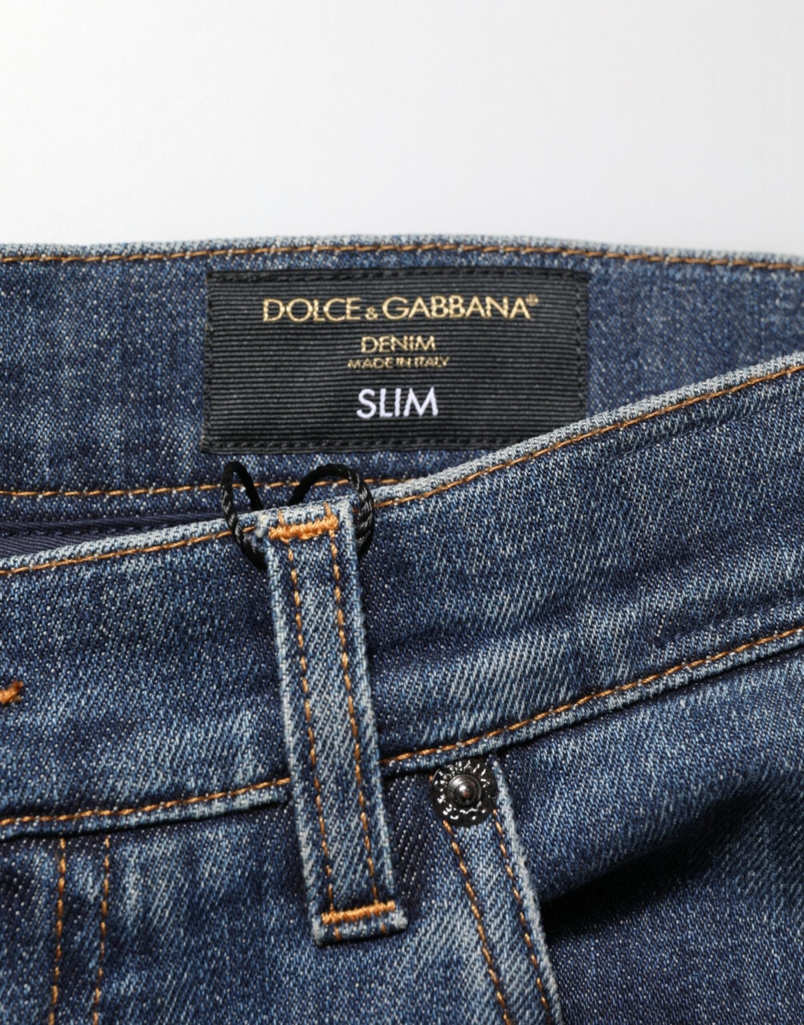 Dolce & Gabbana Blue Rabbit Embroidery Slim Men Denim Jeans – IT48 | M par Dolce & Gabbana | Disponible sur Sandy Store ByNet