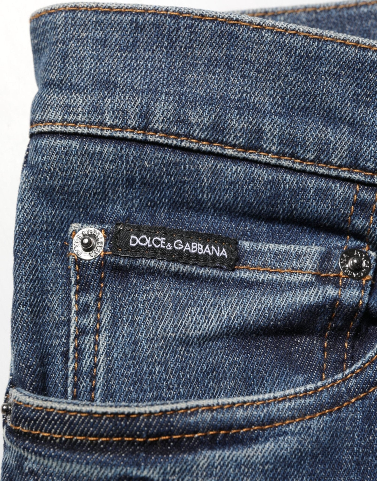 Dolce & Gabbana Blue Rabbit Embroidery Slim Men Denim Jeans – IT48 | M par Dolce & Gabbana | Disponible sur Sandy Store ByNet