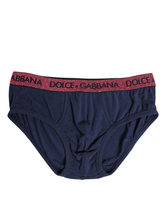 Dolce & Gabbana Blue Red Logo Stretch Regular Brief Underwear – IT4 | S par Dolce & Gabbana | Disponible sur Sandy Store ByNet
