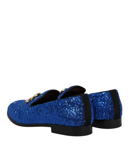 Dolce & Gabbana Blue Sequined Loafers Formal Dress Men Shoes – EU44/US11 par Dolce & Gabbana | Disponible sur Sandy Store ByNet