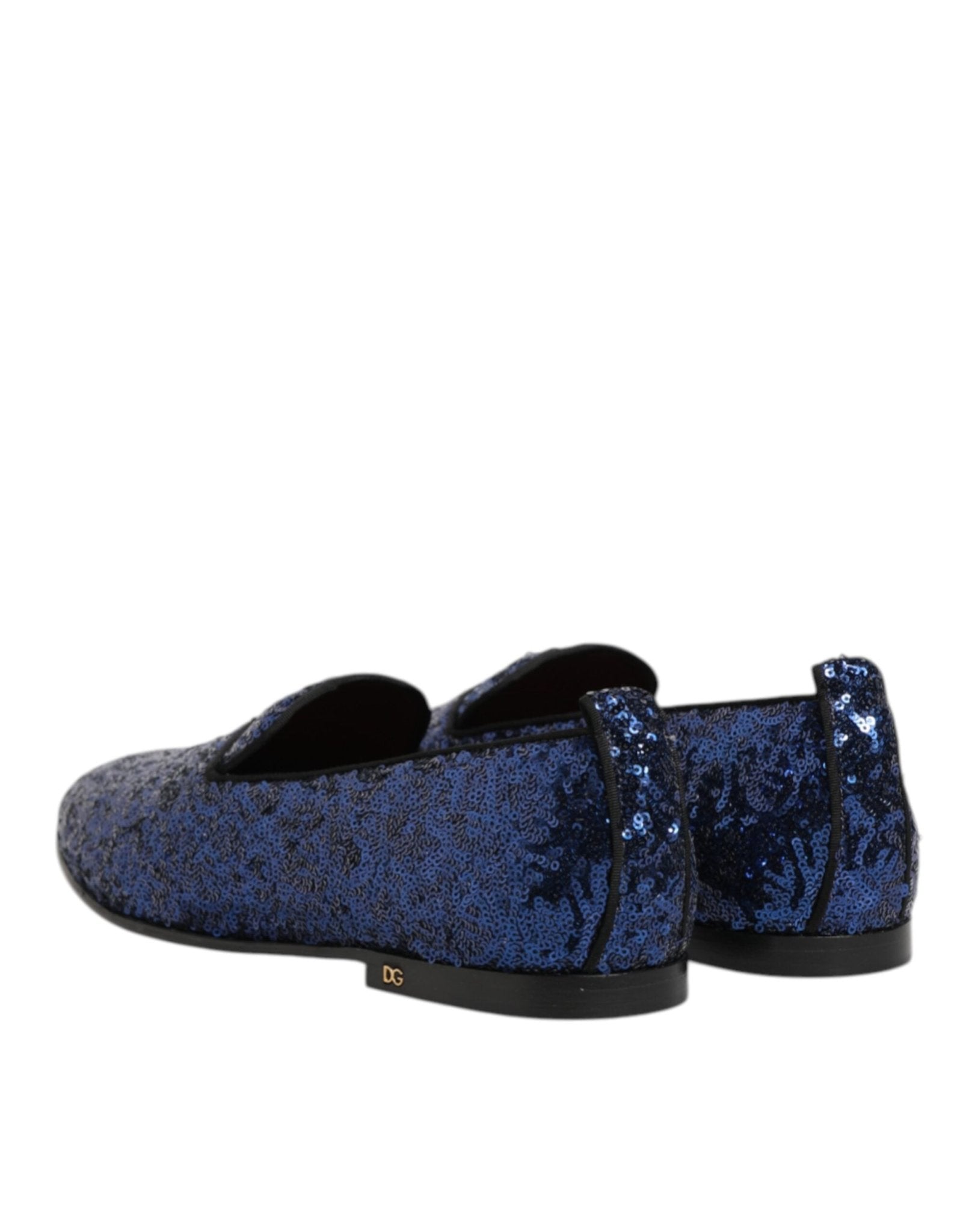 Dolce & Gabbana Blue Sequined Loafers Slippers Men Dress Shoes – EU 42 | US 9 par Dolce & Gabbana | Disponible sur Sandy Store ByNet