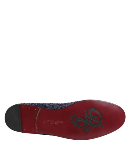 Dolce & Gabbana Blue Sequined Loafers Slippers Men Dress Shoes – EU 42 | US 9 par Dolce & Gabbana | Disponible sur Sandy Store ByNet