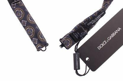 Dolce & Gabbana Blue Silk Baroque Fantasi Tied Bow Tie Papillon – par Dolce & Gabbana | Disponible sur Sandy Store ByNet