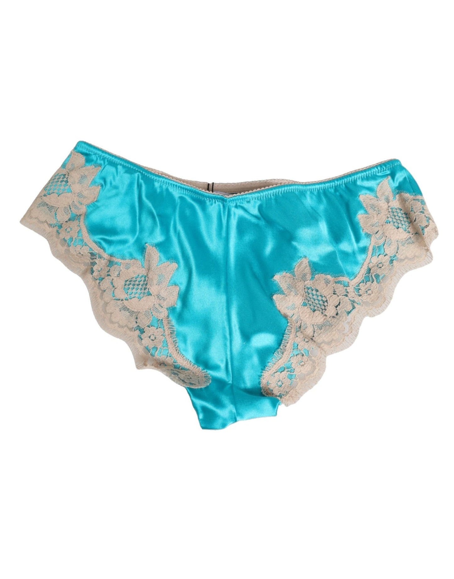 Dolce & Gabbana Blue Silk Satin Floral Lace Trim New Slip Underwear – IT3 | M par Dolce & Gabbana | Disponible sur Sandy Store ByNet