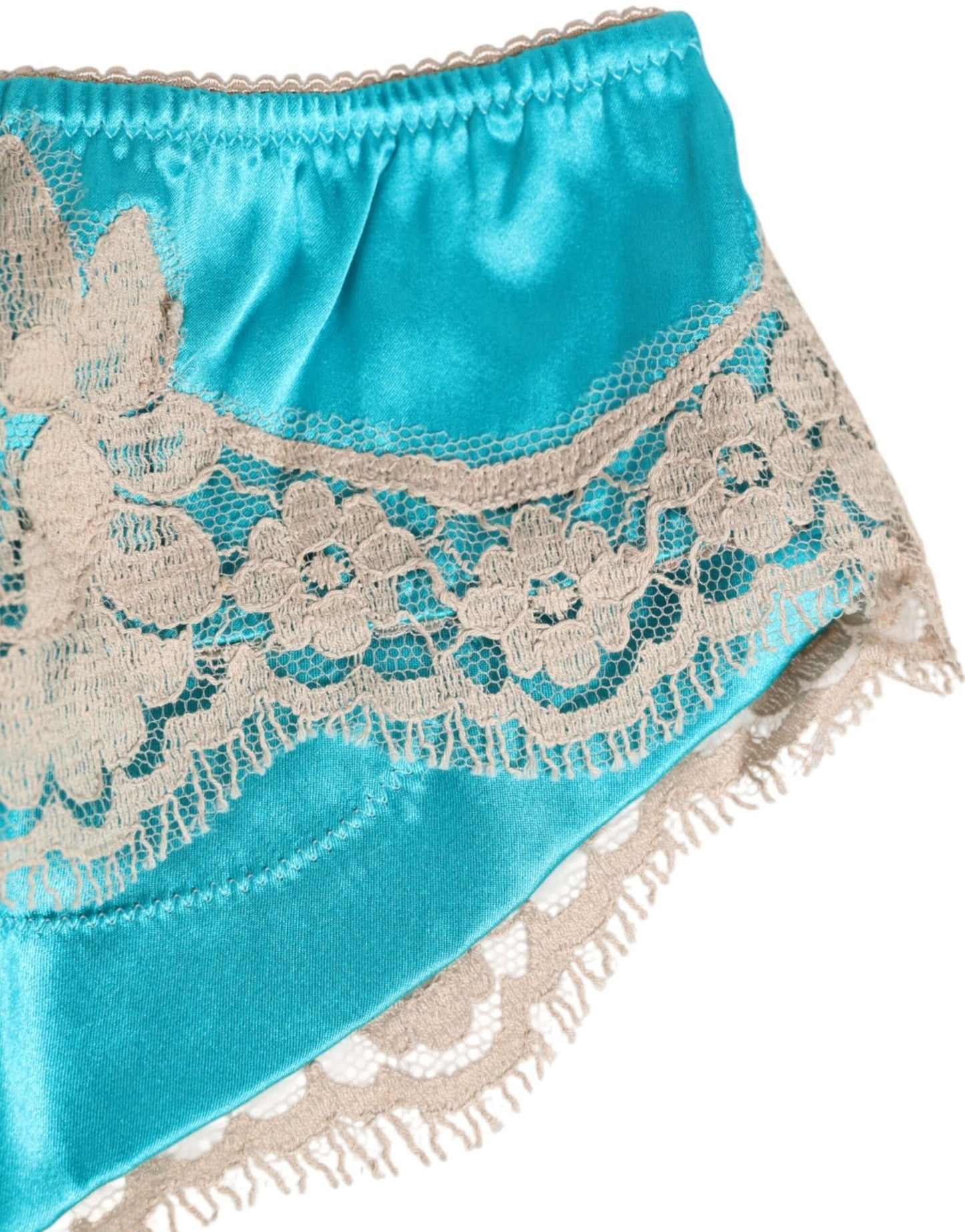 Dolce & Gabbana Blue Silk Satin Lace Trim New Slip Underwear – IT1 | XS par Dolce & Gabbana | Disponible sur Sandy Store ByNet