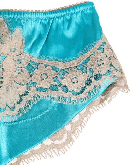 Dolce & Gabbana Blue Silk Satin Lace Trim New Slip Underwear – IT1 | XS par Dolce & Gabbana | Disponible sur Sandy Store ByNet