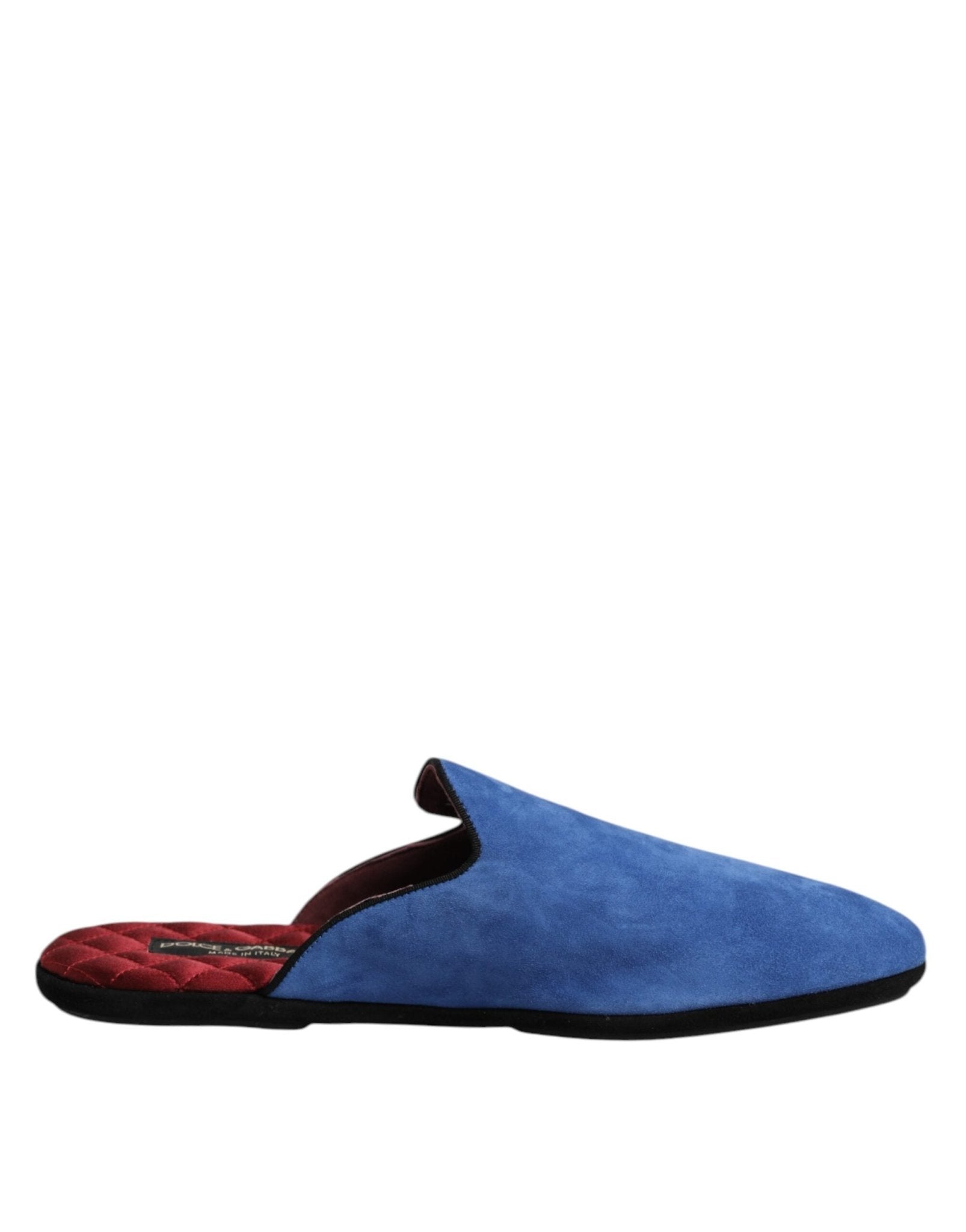 Dolce & Gabbana Blue Suede Capra Slides Flat Slipper Shoes – EU43/US10 par Dolce & Gabbana | Disponible sur Sandy Store ByNet