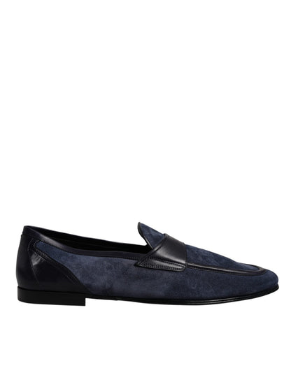 Dolce & Gabbana Blue Suede Leather Shoes Loafer Moccasin Shoes – EU43/US10 par Dolce & Gabbana | Disponible sur Sandy Store ByNet