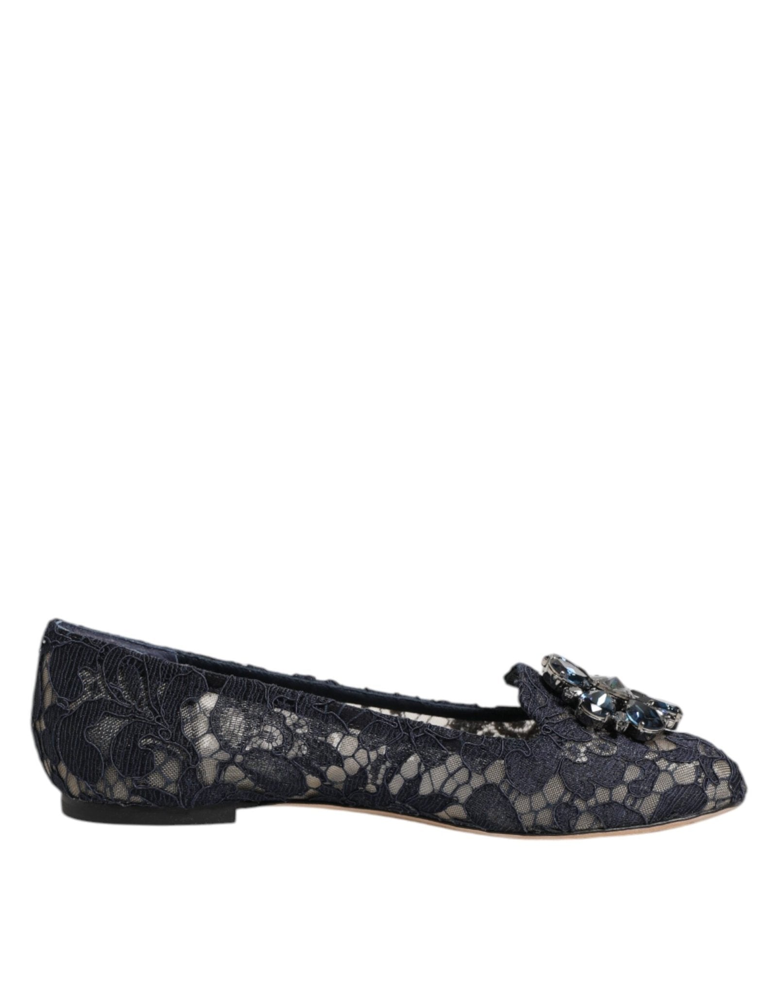 Dolce & Gabbana Blue Taormina Lace Crystals Flats Shoes – EU34/US4 par Dolce & Gabbana | Disponible sur Sandy Store ByNet