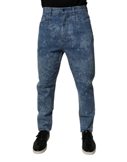 Dolce & Gabbana Blue Tie Dye Cotton Skinny Men Denim Jeans – IT48 | M par Dolce & Gabbana | Disponible sur Sandy Store ByNet