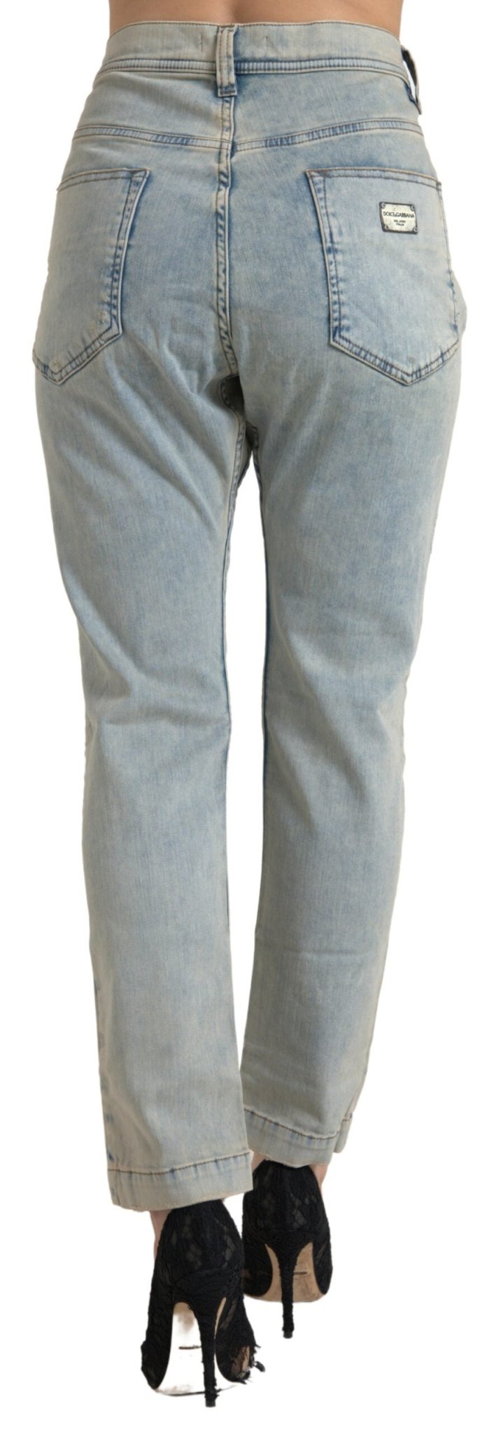 Dolce & Gabbana Blue Washed Cotton Mid Waist Skinny Jeans – IT40|S par Dolce & Gabbana | Disponible sur Sandy Store ByNet