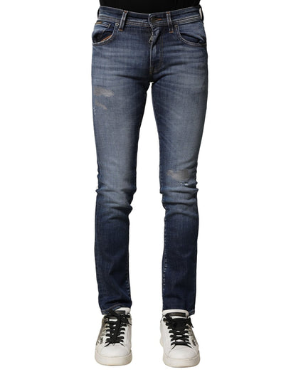 Dolce & Gabbana Blue Washed Cotton Slim Fit Men Denim Jeans – IT44 | XS par Dolce & Gabbana | Disponible sur Sandy Store ByNet