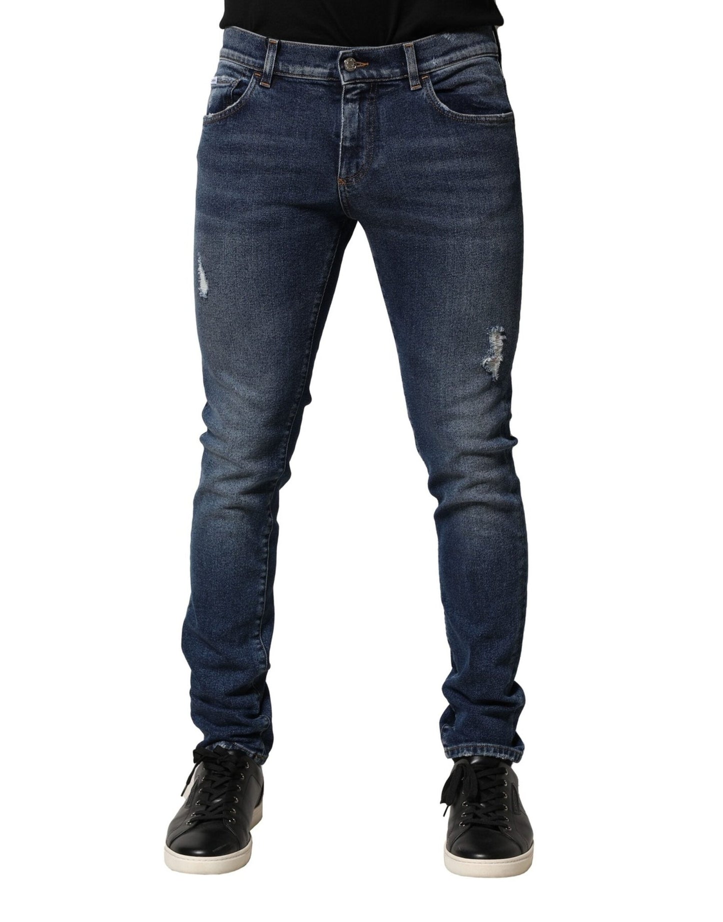 Dolce & Gabbana Blue Washed Skinny Cotton Denim Jeans – IT48 | M par Dolce & Gabbana | Disponible sur Sandy Store ByNet