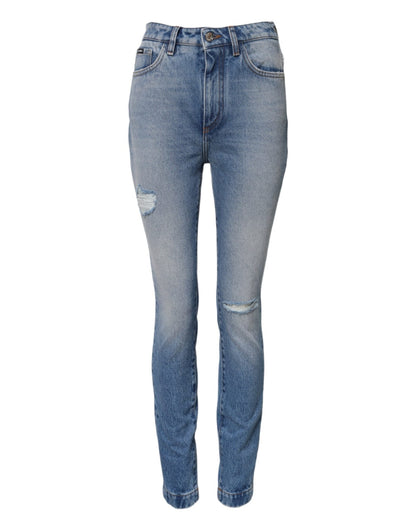 Dolce & Gabbana Blue Washed Skinny High Waist Denim Jeans – IT40|S par Dolce & Gabbana | Disponible sur Sandy Store ByNet