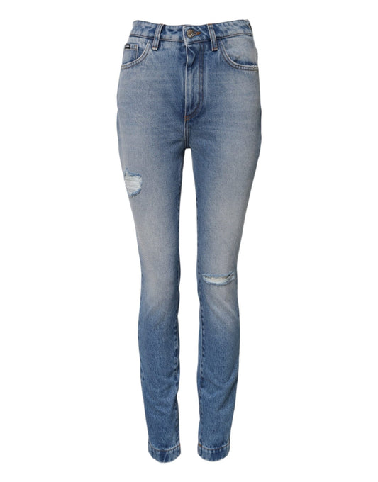 Dolce & Gabbana Blue Washed Skinny High Waist Denim Jeans – IT40|S par Dolce & Gabbana | Disponible sur Sandy Store ByNet