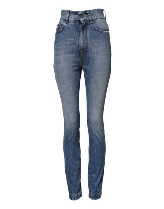 Dolce & Gabbana Blue Washed Skinny High Waist Denim Jeans – IT40|S par Dolce & Gabbana | Disponible sur Sandy Store ByNet
