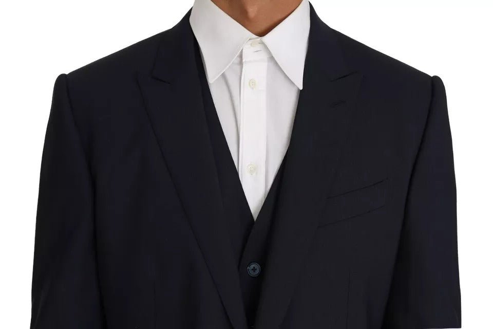 Dolce & Gabbana Blue Wool MARTINI Blazer Vest 2 Piece - Sandy Store ByNet