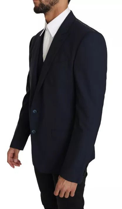 Dolce & Gabbana Blue Wool MARTINI Blazer Vest 2 Piece - Sandy Store ByNet