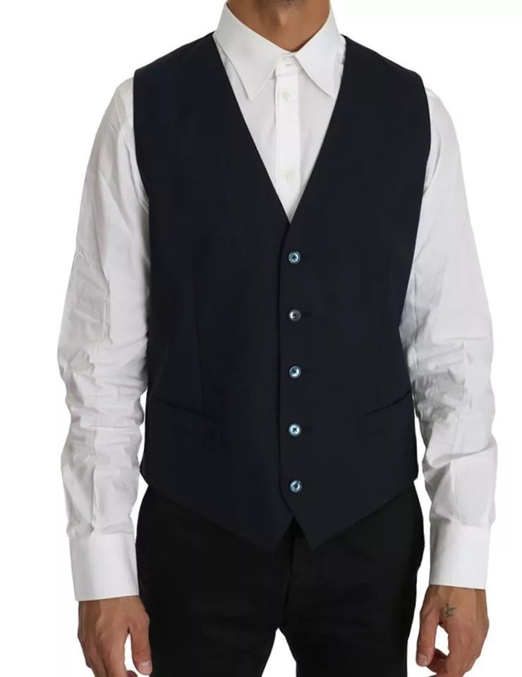 Dolce & Gabbana Blue Wool MARTINI Blazer Vest 2 Piece - Sandy Store ByNet