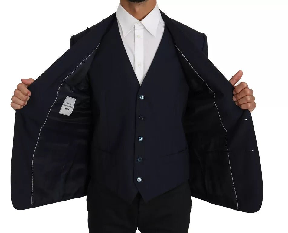 Dolce & Gabbana Blue Wool MARTINI Blazer Vest 2 Piece - Sandy Store ByNet