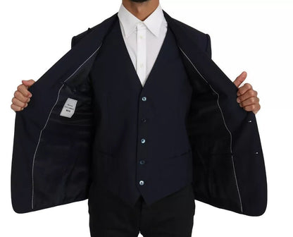 Dolce & Gabbana Blue Wool MARTINI Blazer Vest 2 Piece - Sandy Store ByNet