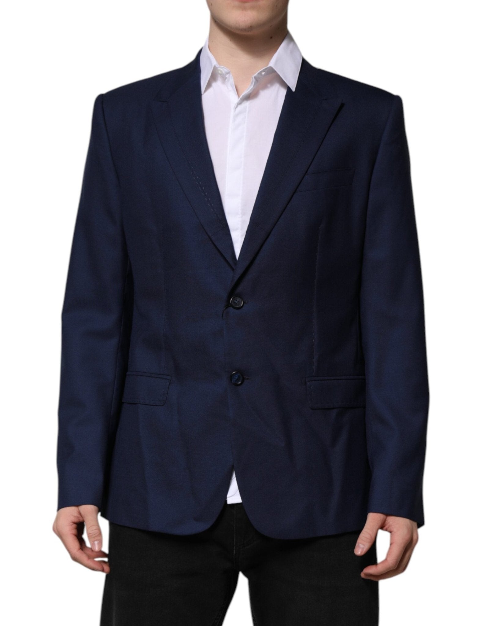 Dolce & Gabbana Blue Wool Single Breasted Suit Coat Blazer – IT54 | XL par Dolce & Gabbana | Disponible sur Sandy Store ByNet