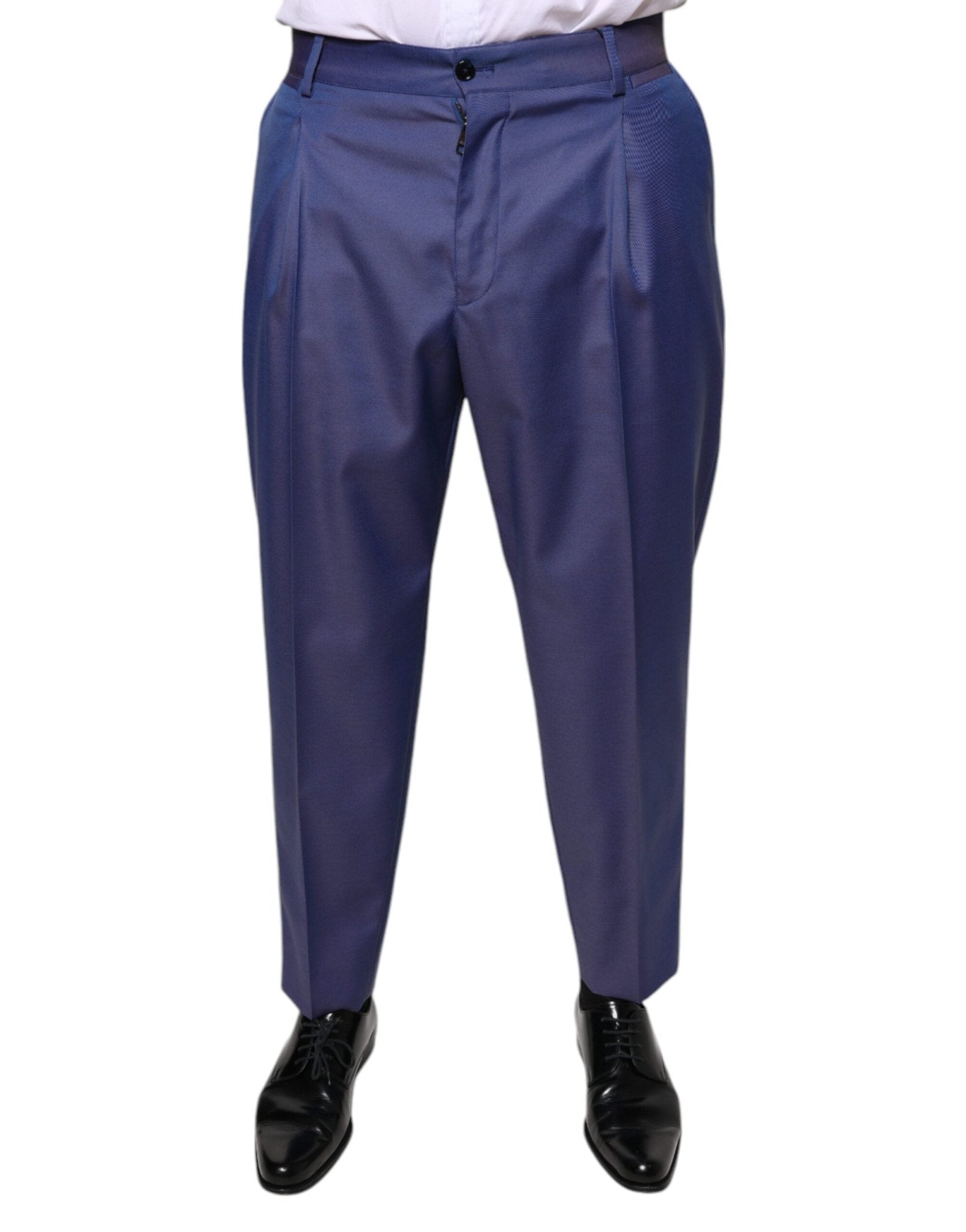 Dolce & Gabbana Blue Wool Tapered Formal Dress Pants – IT48 | M par Dolce & Gabbana | Disponible sur Sandy Store ByNet