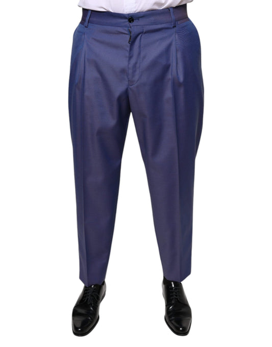 Dolce & Gabbana Blue Wool Tapered Formal Dress Pants – IT48 | M par Dolce & Gabbana | Disponible sur Sandy Store ByNet