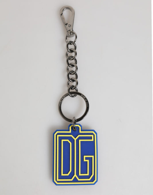 Dolce & Gabbana Blue Yellow DG Rubber Logo Silver Men Keychain Keyring – par Dolce & Gabbana | Disponible sur Sandy Store ByNet