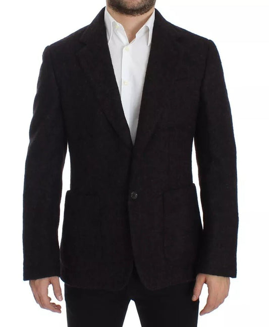 Dolce & Gabbana Bordeaux Alpaca Two Button Jacket Blazer - Sandy Store ByNet