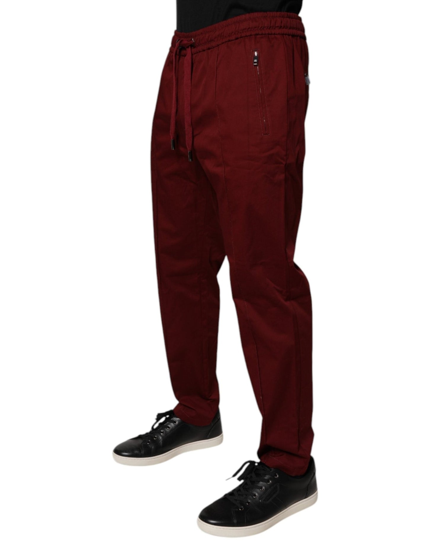 Dolce & Gabbana Bordeaux Cotton Men Jogger Sweatpants Pants - Sandy Store ByNet