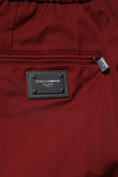 Dolce & Gabbana Bordeaux Cotton Men Jogger Sweatpants Pants - Sandy Store ByNet