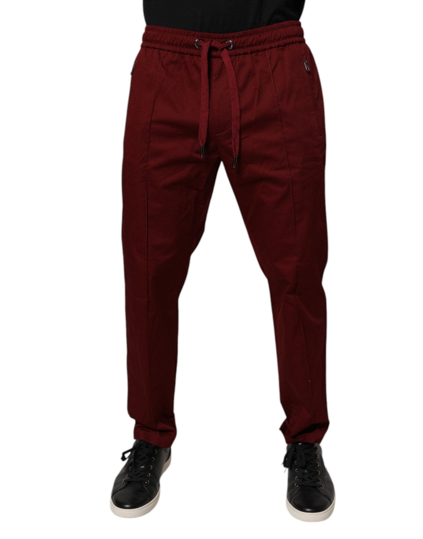 Dolce & Gabbana Bordeaux Cotton Men Jogger Sweatpants Pants - Sandy Store ByNet