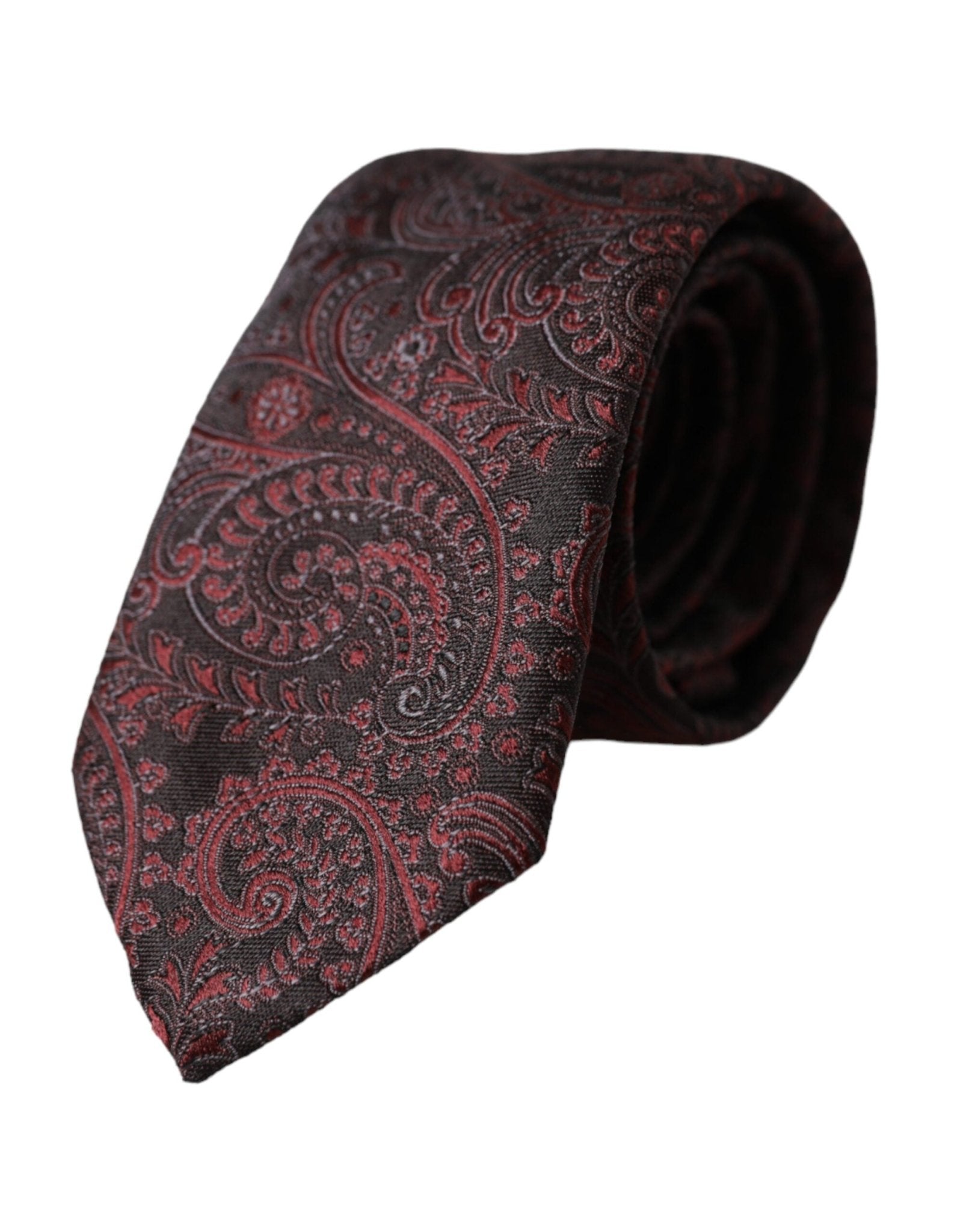 Dolce & Gabbana Bordeaux Patterned Silk Adjustable Men Tie – par Dolce & Gabbana | Disponible sur Sandy Store ByNet
