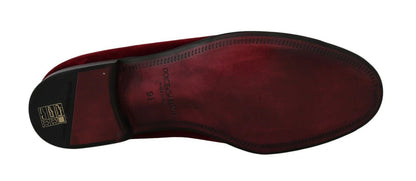 Dolce & Gabbana Bordeaux Velvet Loafers Gun Horseshoe Shoes – EU39/US6 par Dolce & Gabbana | Disponible sur Sandy Store ByNet