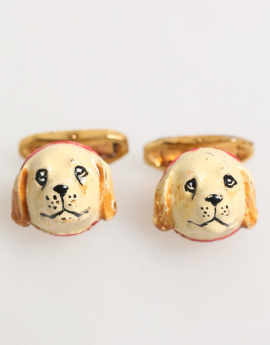 Dolce & Gabbana Brass Gold Tone Dog Puppy Men's Accessories Cufflink – par Dolce & Gabbana | Disponible sur Sandy Store ByNet