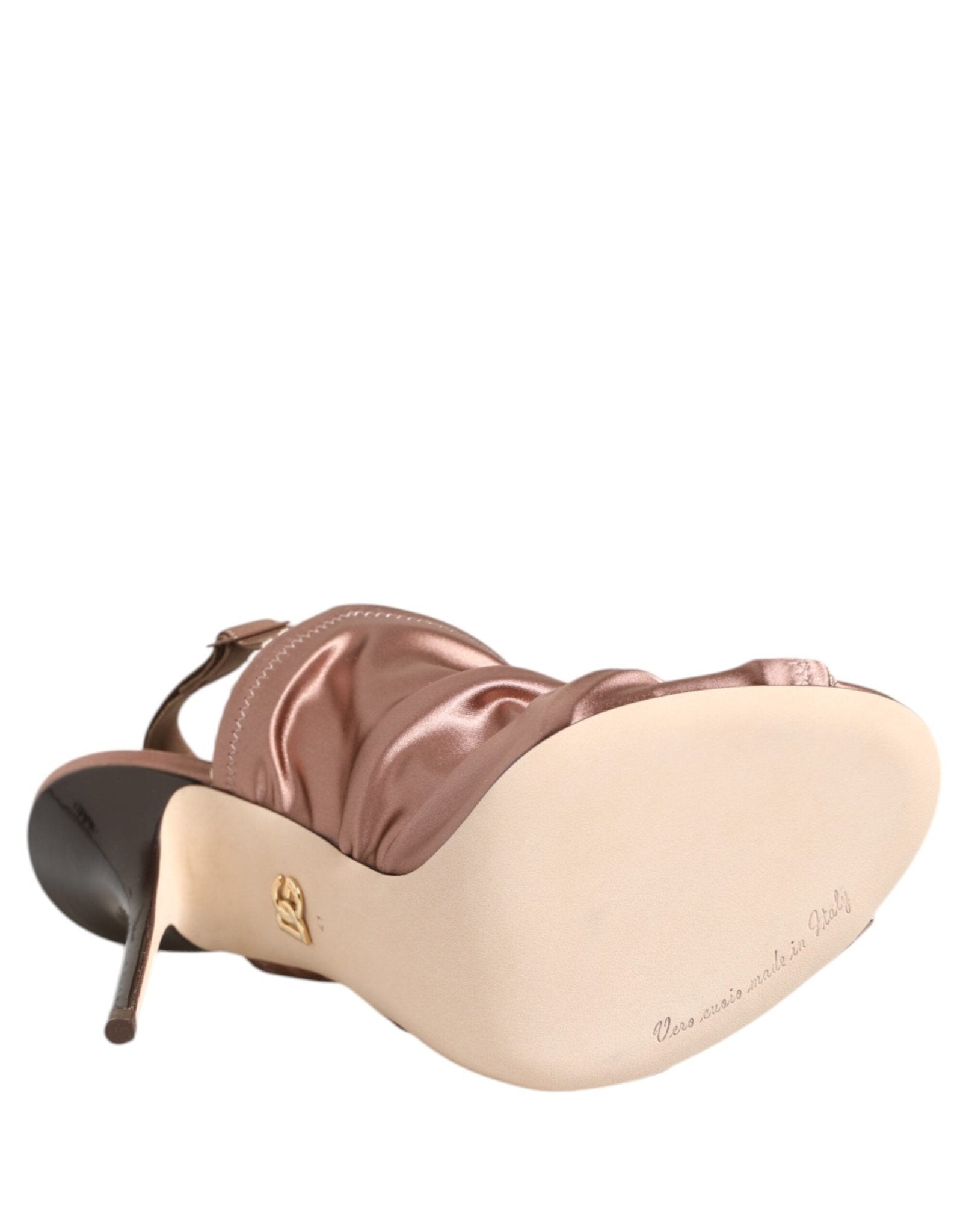 Dolce & Gabbana Bronze Satin Ruched Slingback Sandals Shoes – EU35/US4.5 par Dolce & Gabbana | Disponible sur Sandy Store ByNet