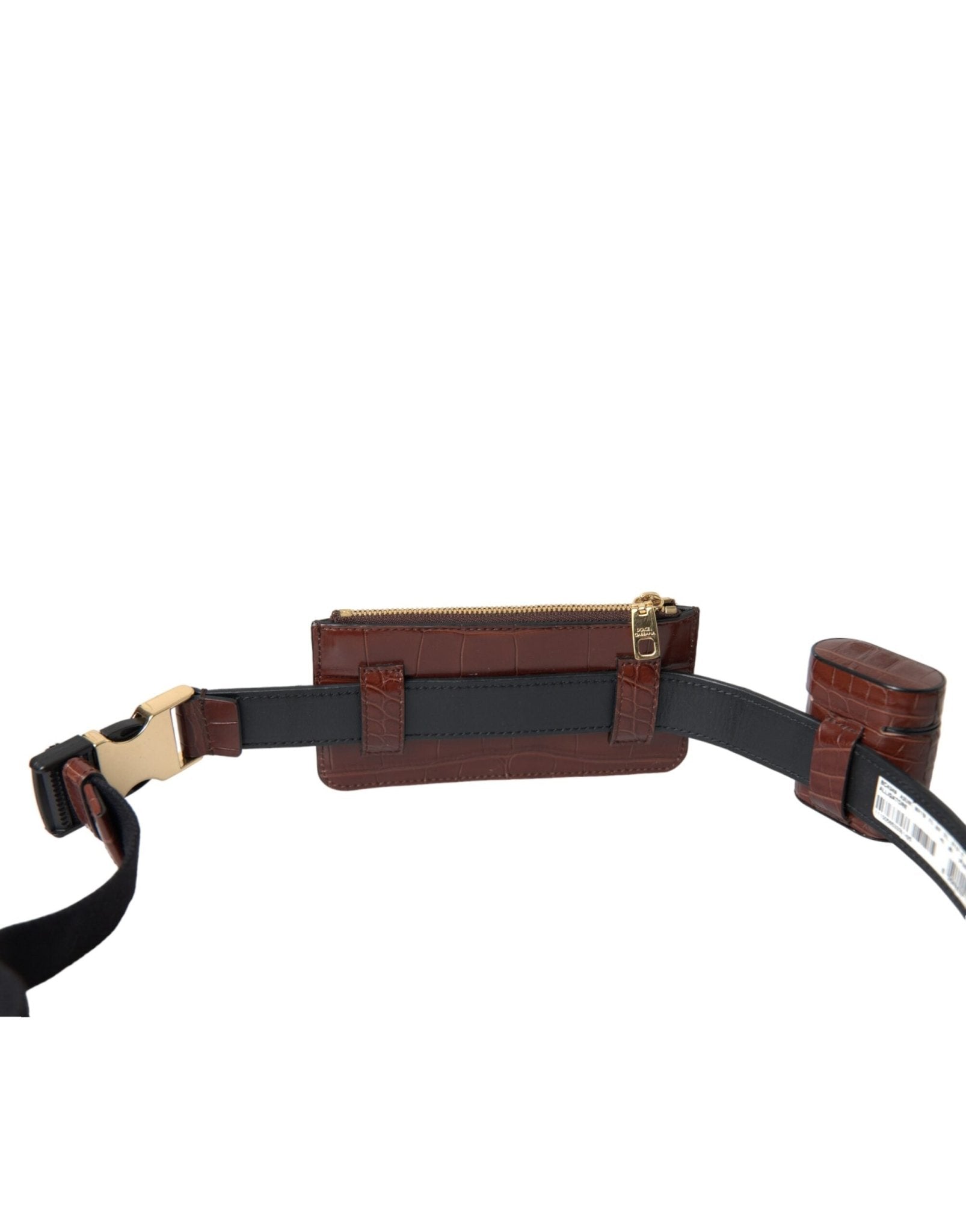 Dolce & Gabbana Brown Alligator Leather Airpods Case Coin Purse Wallet – par Dolce & Gabbana | Disponible sur Sandy Store ByNet