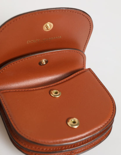 Dolce & Gabbana Brown Black Calf Leather Leopard Print Logo Plaque Wallet – par Dolce & Gabbana | Disponible sur Sandy Store ByNet