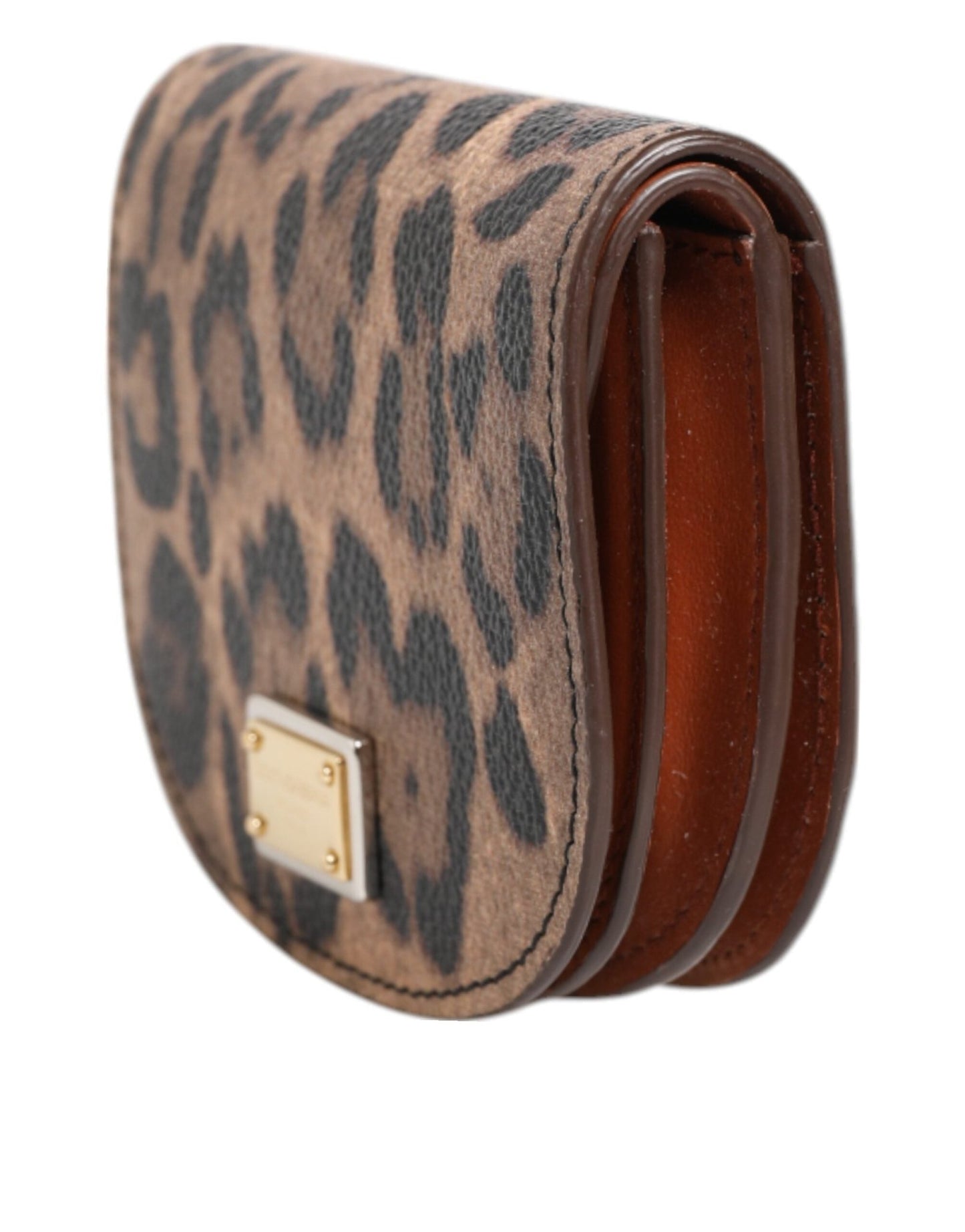 Dolce & Gabbana Brown Black Calf Leather Leopard Print Logo Plaque Wallet – par Dolce & Gabbana | Disponible sur Sandy Store ByNet