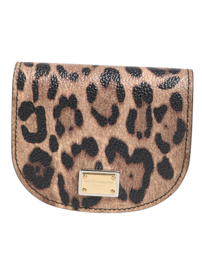 Dolce & Gabbana Brown Black Calf Leather Leopard Print Logo Plaque Wallet – par Dolce & Gabbana | Disponible sur Sandy Store ByNet