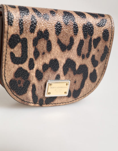 Dolce & Gabbana Brown Black Calf Leather Leopard Print Logo Plaque Wallet – par Dolce & Gabbana | Disponible sur Sandy Store ByNet