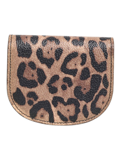 Dolce & Gabbana Brown Black Calf Leather Leopard Print Logo Plaque Wallet – par Dolce & Gabbana | Disponible sur Sandy Store ByNet